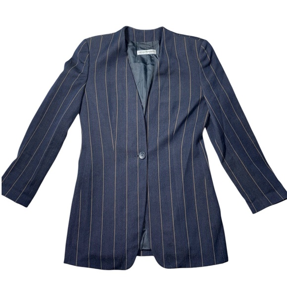 Emporio Armani Jackets & Blazers - Vintage Emporio Armani Made In Italy Wool Blend Pinstriped Blazer Jacket Size 40